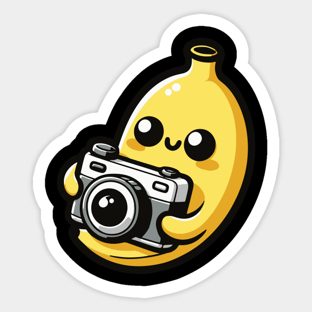 Banana-rama Photography - Cute banana taking picture Sticker by MasutaroOracle